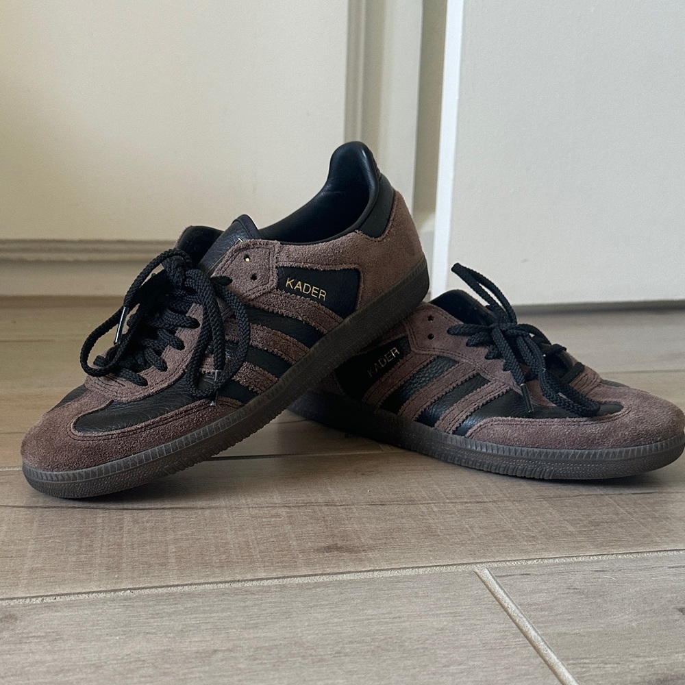 adidas Brown and Black Suede Low-Top Sneakers